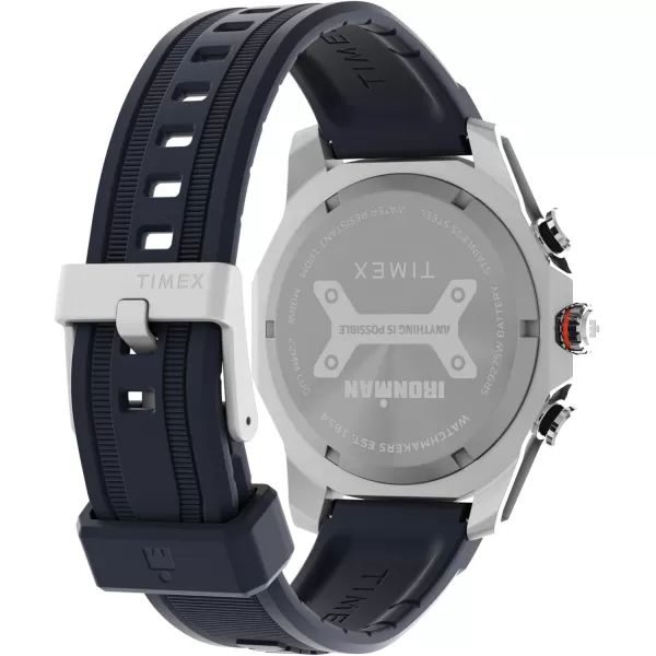 Timex Mens Ironman Adrenaline 48mm Watch  Black Strap Black Dial Black CaseBlueBlueSilverTone