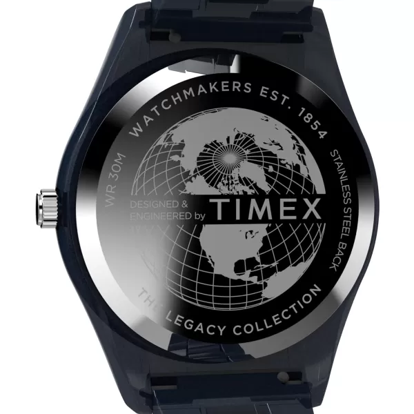 Timex Mens Legacy Ocean 42mm Watch  Black Bracelet Black Dial Black CaseBlueBlueBlue