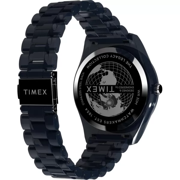 Timex Mens Legacy Ocean 42mm Watch  Black Bracelet Black Dial Black CaseBlueBlueBlue