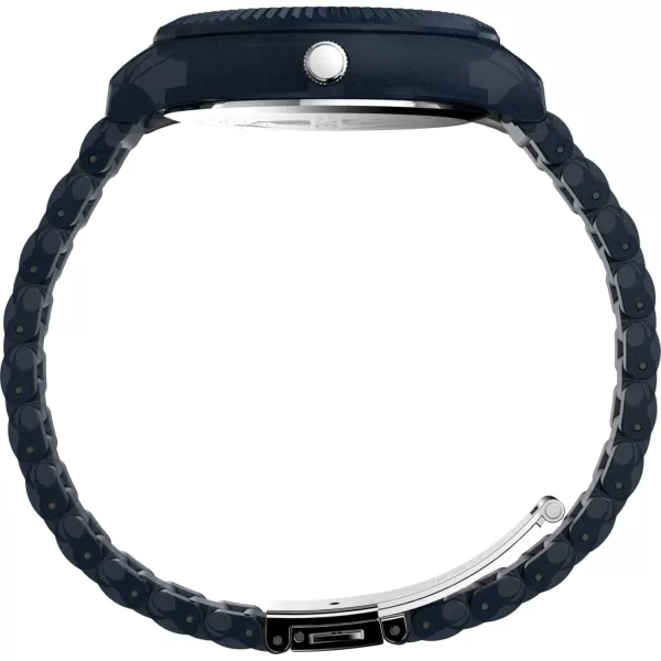 Timex Mens Legacy Ocean 42mm Watch  Black Bracelet Black Dial Black CaseBlueBlueBlue