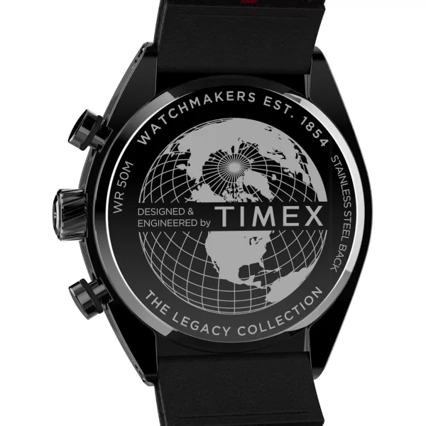 Timex Mens Legacy Tonneau 42mm Watch  Black Strap Black Dial Stainless Steel CaseBlackBlackGunmetal