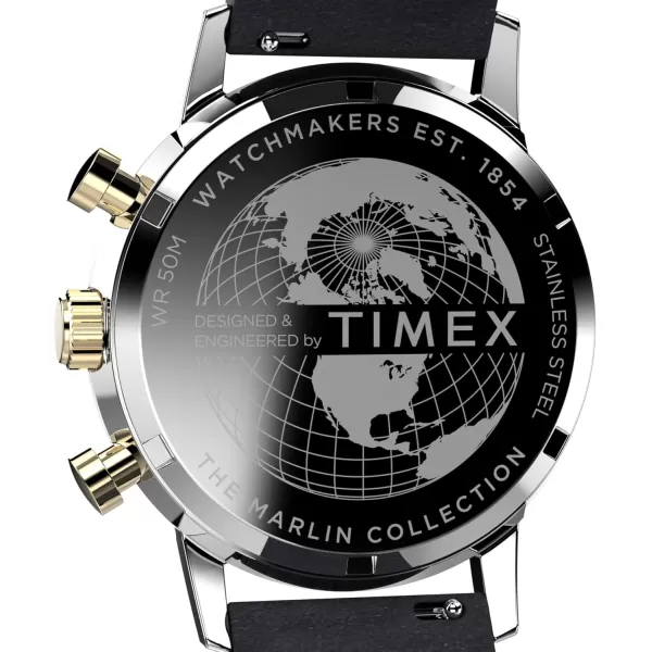 Timex Mens Marlin 40mm Watch  Black Strap Black Dial Stainless Steel Case