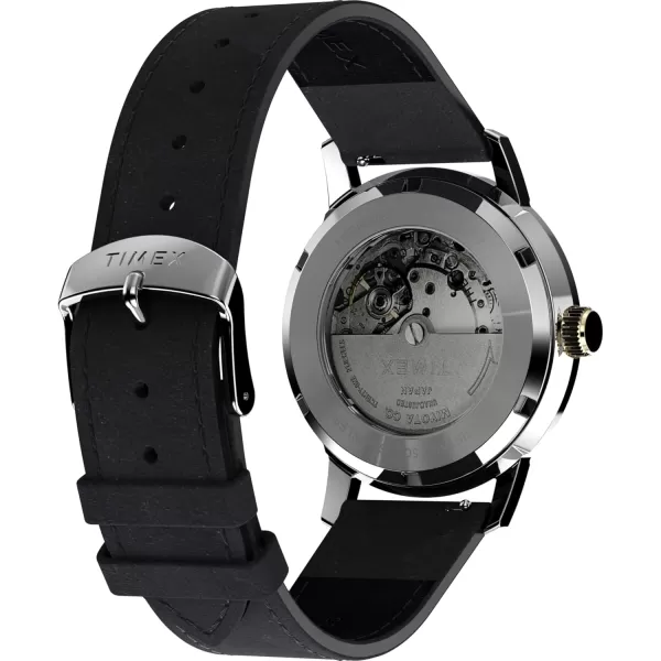 Timex Mens Marlin Automatic 40mm Watch  Black Strap Black Dial Stainless Steel Case