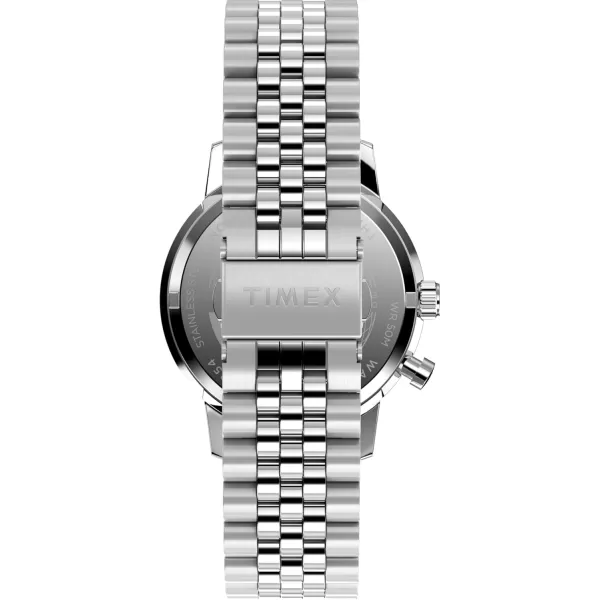 Timex Mens Marlin Moon Phase 40mm Watch  Stainless Steel Bracelet Blue Dial Stainless Steel Case
