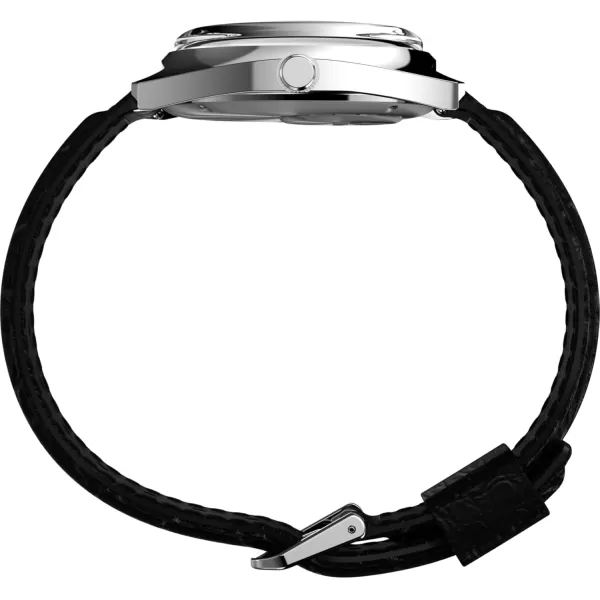 Timex Mens Q 1978 DayDate 37mm Watch  Black Strap Green Dial Stainless Steel Case