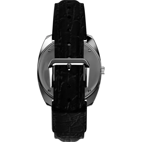 Timex Mens Q 1978 DayDate 37mm Watch  Black Strap Green Dial Stainless Steel Case