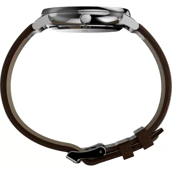 Timex Mens Southview 41mm Watch  Brown Strap Black Dial SilverTone Case