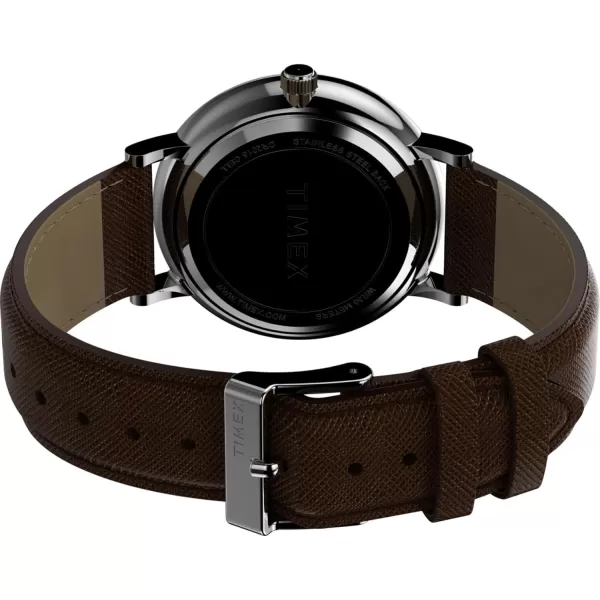 Timex Mens Southview 41mm Watch  Brown Strap Black Dial SilverTone Case