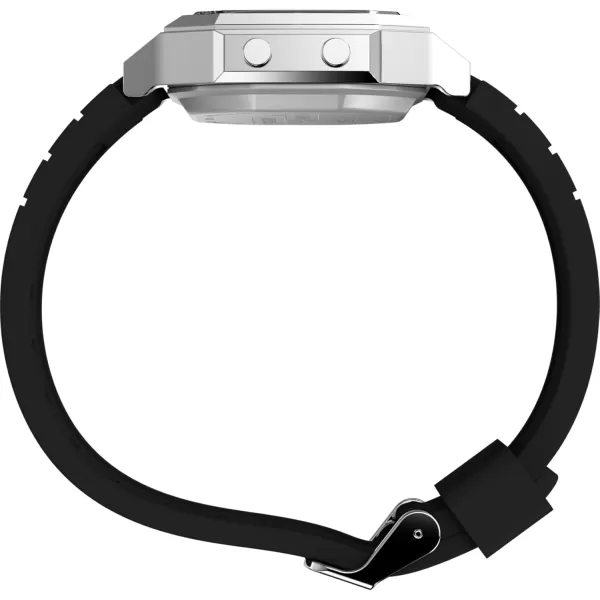 Timex Unisex Activity Tracker 40mm Watch  Red Strap Digital Dial SilverTone Case