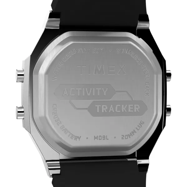 Timex Unisex Activity Tracker 40mm Watch  Red Strap Digital Dial SilverTone Case
