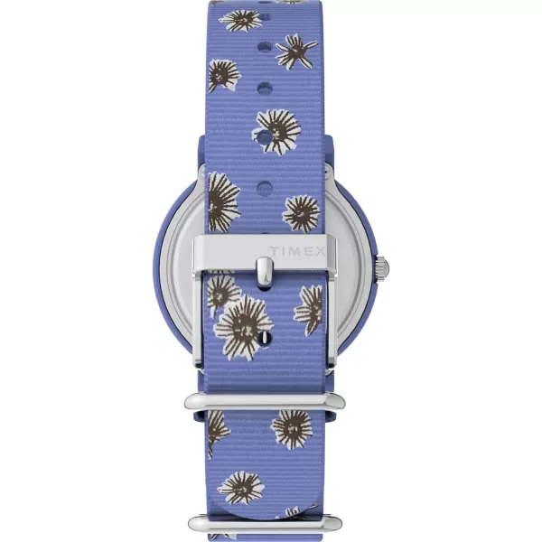 Timex Unisex Peanuts Floral 34mm Watch  Pink Strap White Dial Pink CaseBlueBlueBlue