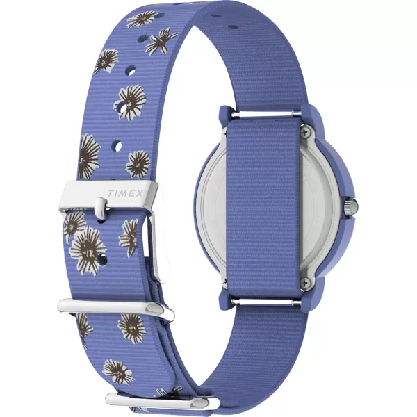 Timex Unisex Peanuts Floral 34mm Watch  Pink Strap White Dial Pink CaseBlueBlueBlue