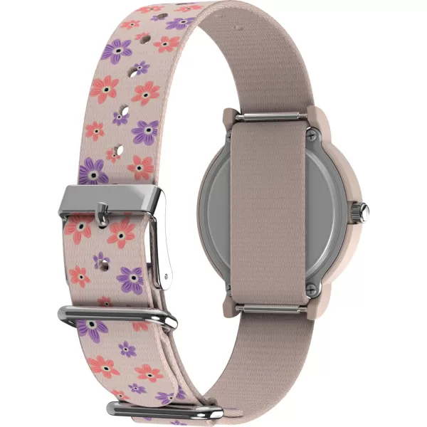 Timex Unisex Peanuts Floral 34mm Watch  Pink Strap White Dial Pink CasePinkWhitePink