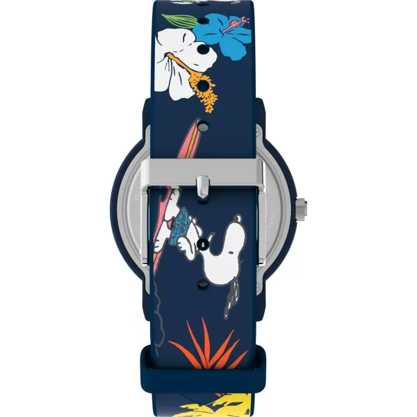 Timex Unisex Peanuts Just Beachy 36mm Watch  Blue Strap White Dial Blue CaseBlueWhiteBlue