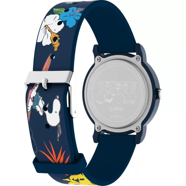 Timex Unisex Peanuts Just Beachy 36mm Watch  Blue Strap White Dial Blue CaseBlueWhiteBlue