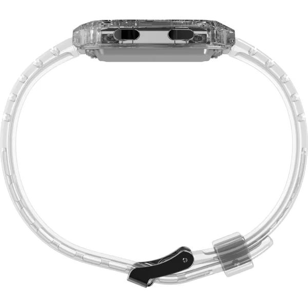 Timex Unisex Q LCA 35mm Watch  Gray Strap Digital Dial Gray CaseClearDigitalClear