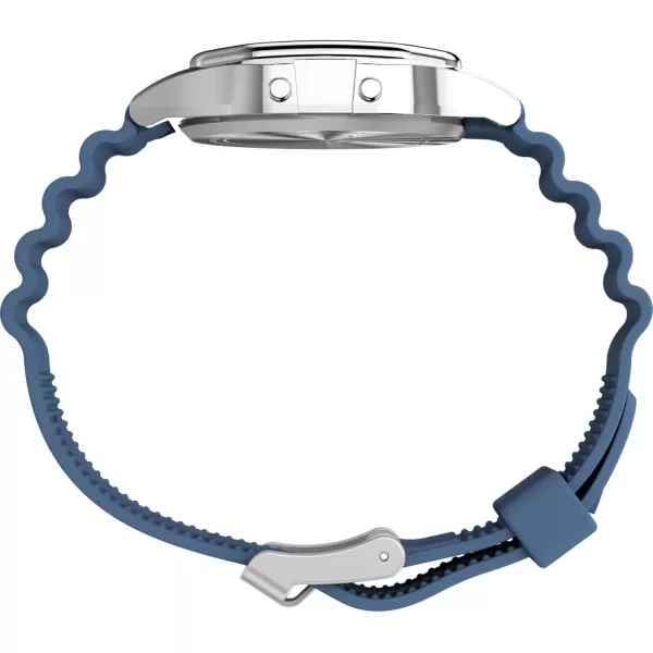 Timex Unisex T80 34mm Watch  Blue Strap Digital Dial SilverTone Case