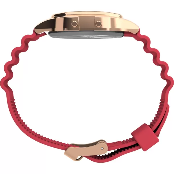 Timex Unisex T80 34mm Watch  Pink Strap Digital Dial Rose GoldTone Case