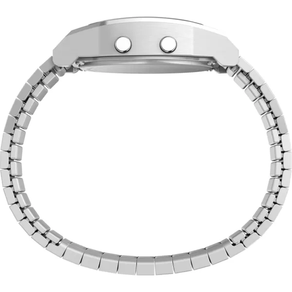 Timex Unisex T80 Steel 36mm Watch  Stainless Steel Expansion Band Digital Dial Stainless Steel Case
