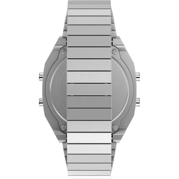 Timex Unisex T80 Steel 36mm Watch  Stainless Steel Expansion Band Digital Dial Stainless Steel Case