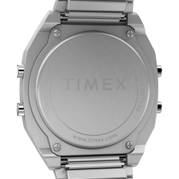 Timex Unisex T80 Steel 36mm Watch  Stainless Steel Expansion Band Digital Dial Stainless Steel Case