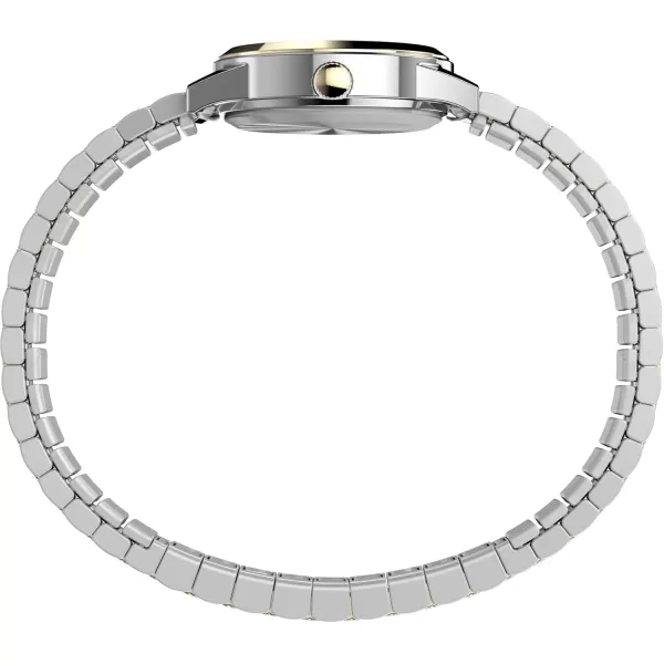 Timex Womens Main Street 25mm Watch  SilverTone Expansion Band Mother of Pearl Dial SilverTone CaseTwoToneMother of PearlTwoTone