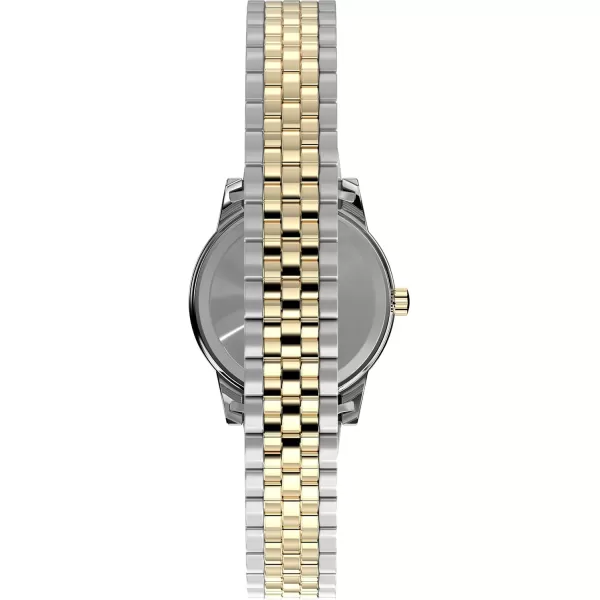 Timex Womens Main Street 25mm Watch  SilverTone Expansion Band Mother of Pearl Dial SilverTone CaseTwoToneMother of PearlTwoTone