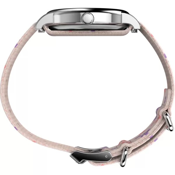 Timex Womens Peanuts Floral 38mm Watch  Pink Strap White Dial SilverTone CasePinkWhiteSilverTone