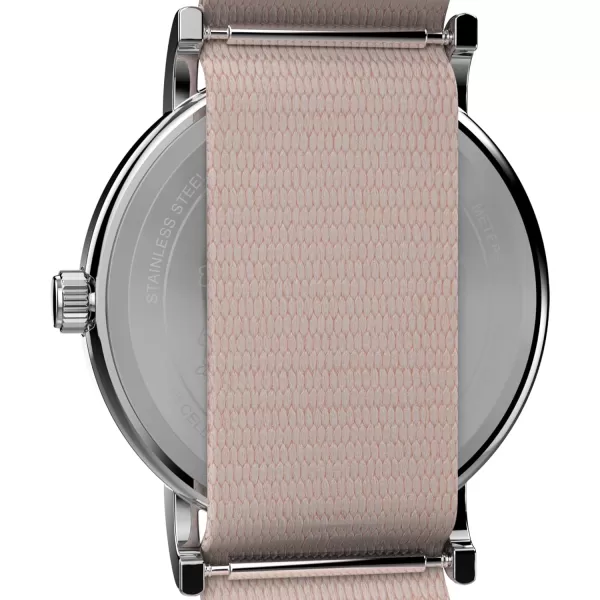 Timex Womens Peanuts Floral 38mm Watch  Pink Strap White Dial SilverTone CasePinkWhiteSilverTone