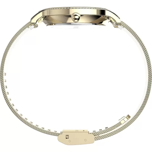 Timex Womens Transcend 34mm WatchGoldToneGoldToneGoldTone