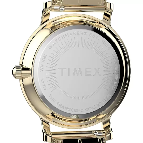 Timex Womens Transcend 34mm WatchGoldToneGoldToneGoldTone