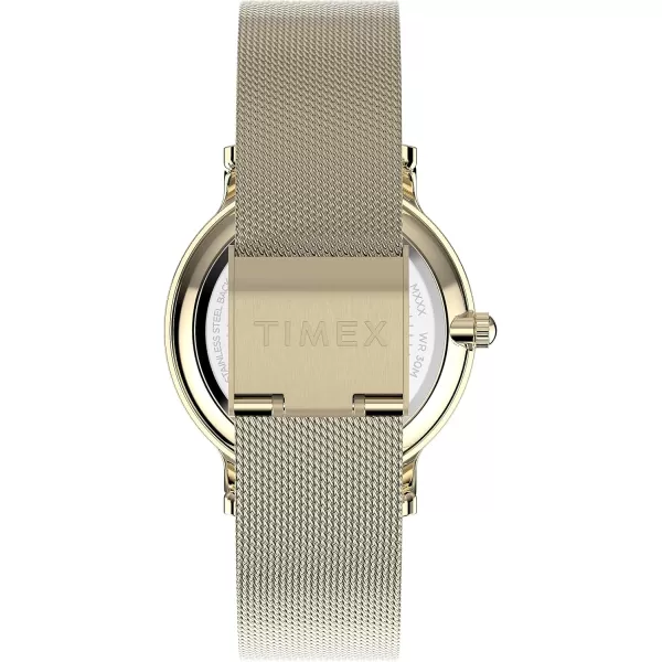 Timex Womens Transcend 34mm WatchGoldToneGoldToneGoldTone