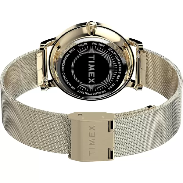 Timex Womens Transcend 34mm WatchGoldToneGoldToneGoldTone