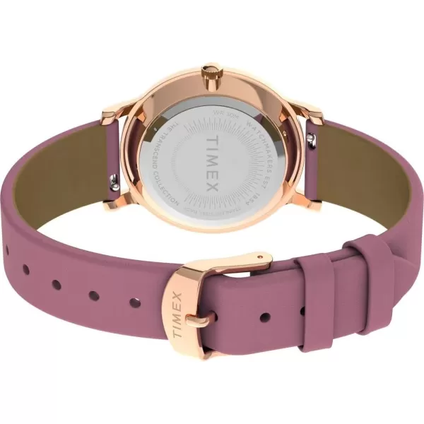 Timex Womens Transcend 34mm WatchPinkRose GoldTone