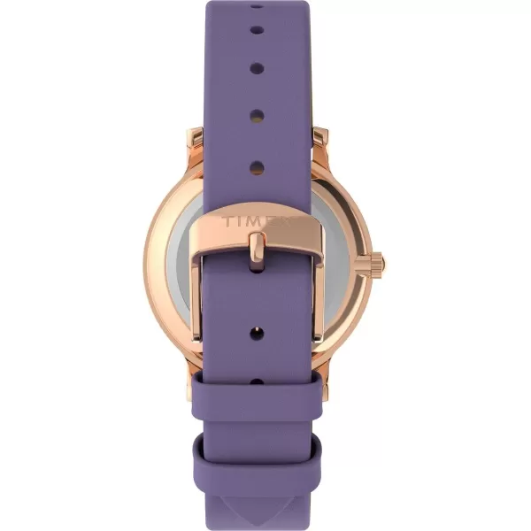 Timex Womens Transcend 34mm WatchPurpleRose GoldTone