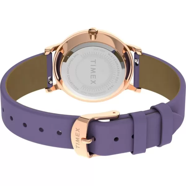 Timex Womens Transcend 34mm WatchPurpleRose GoldTone