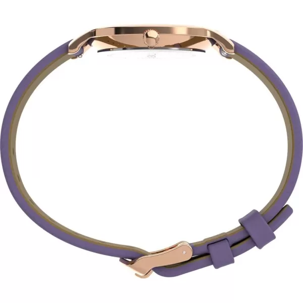 Timex Womens Transcend 34mm WatchPurpleRose GoldTone