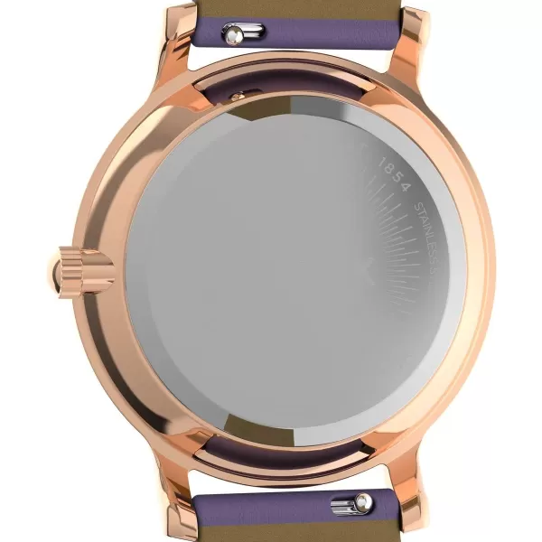 Timex Womens Transcend 34mm WatchPurpleRose GoldTone