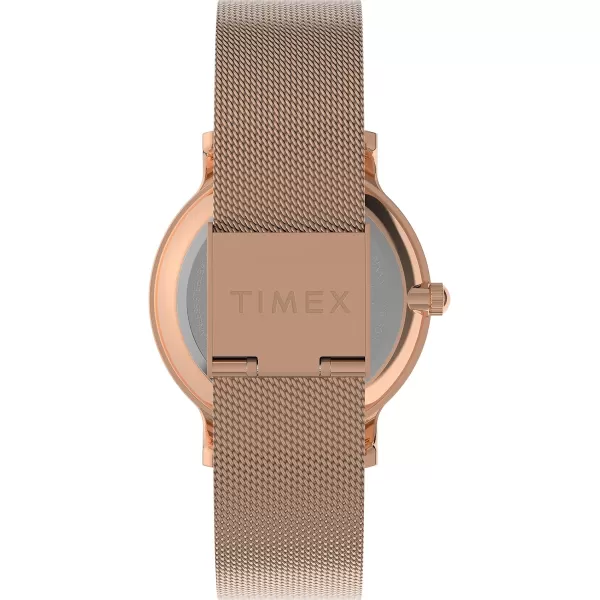 Timex Womens Transcend 34mm WatchRose GoldToneSilverToneRose GoldTone