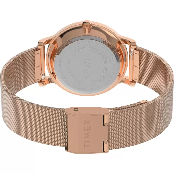 Timex Womens Transcend 34mm WatchRose GoldToneSilverToneRose GoldTone