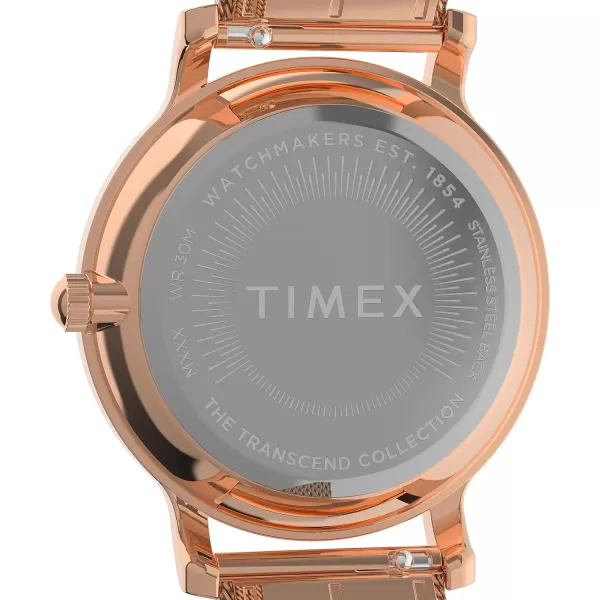 Timex Womens Transcend 34mm WatchRose GoldToneSilverToneRose GoldTone