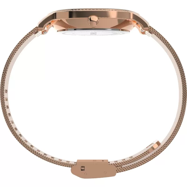 Timex Womens Transcend 34mm WatchRose GoldToneSilverToneRose GoldTone