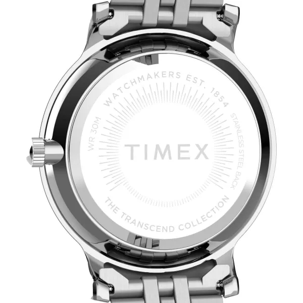 Timex Womens Transcend 34mm WatchSilverTonePink