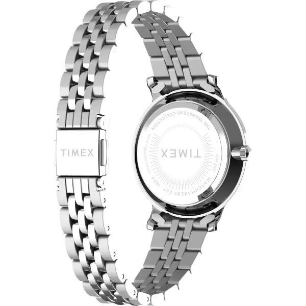 Timex Womens Transcend 34mm WatchSilverTonePink