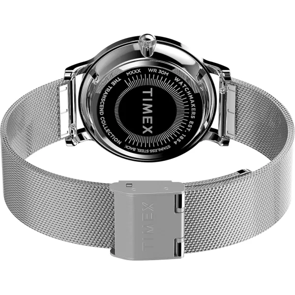 Timex Womens Transcend 34mm WatchSilverToneSilverToneSilverTone