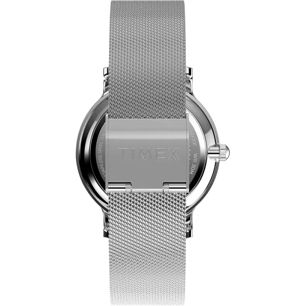 Timex Womens Transcend 34mm WatchSilverToneSilverToneSilverTone