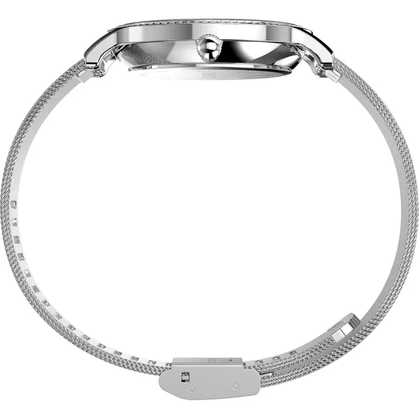 Timex Womens Transcend 34mm WatchSilverToneSilverToneSilverTone