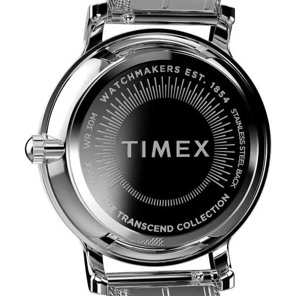 Timex Womens Transcend 34mm WatchSilverToneSilverToneSilverTone