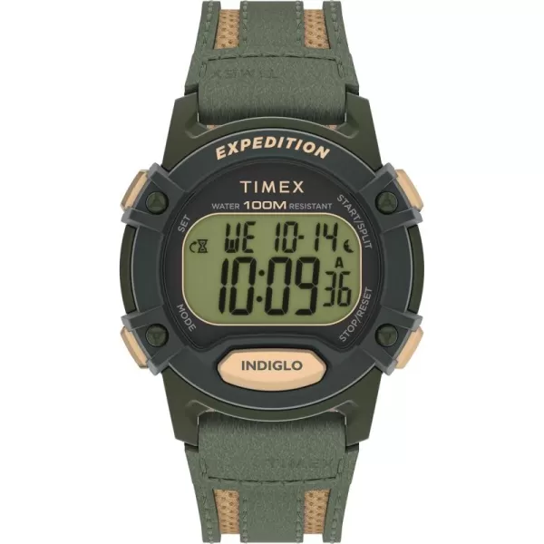 Timex Mens Expedition CAT5 41mm Watch  Green Strap Digital Dial Green CaseGreenDigitalGreen