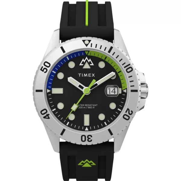 Timex Mens Expedition North Anchorage 43mm Watch  Black Strap Black Dial Stainless Steel CaseBlackBlackStainless Steel